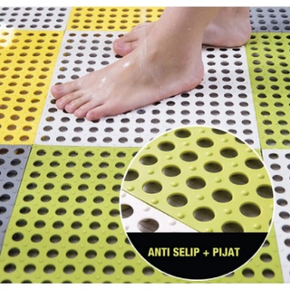 Karpet Lantai Kamar Mandi POLKADOT PVC Karpet Anti Licin Dapur Mat Non-slip 30x30 PREMIUM