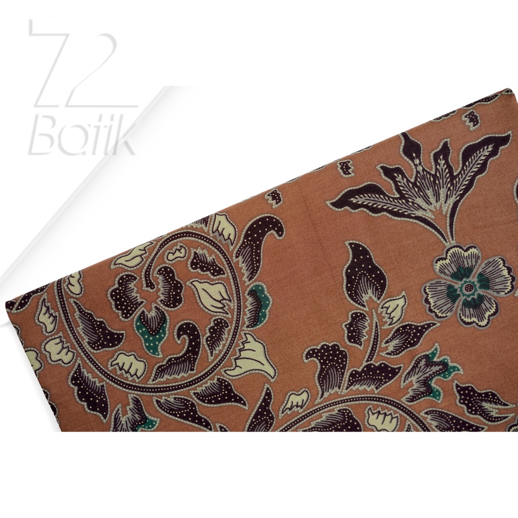 KAIN BATIK PREMIUM Bahan Katun Motif Godong Mlungker Warna Coklat Kekuningan 722346 Cap 72 Jarik Jarit Samping Kebat Panjang Batik Katun Modern Premium Bahan Seragam Batik Pernikahan Kantor Keluarga Murah Kamen Jadi Batik Bali Lembaran