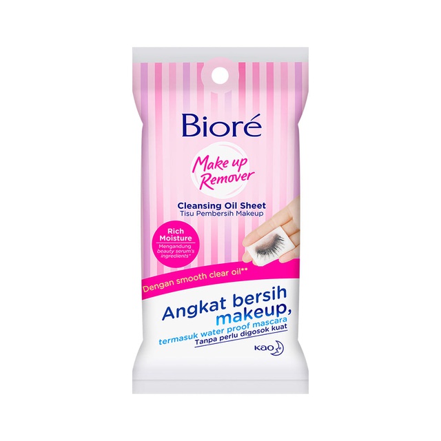 Biore Make Up Remover Tissue Untuk Make Up Waterproof Cleansing Oil Non Alcohol 10 s