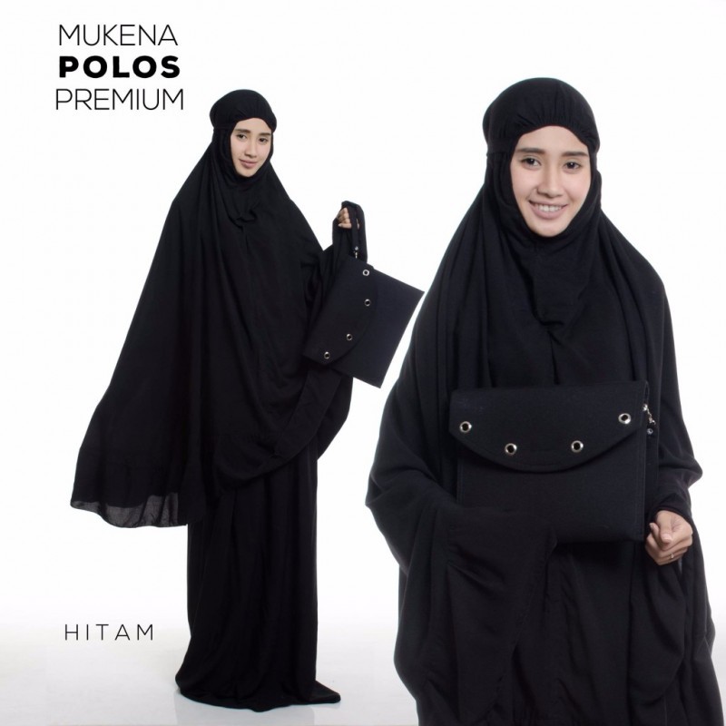 MUKENA DEWASA BALI POLOS PREMIUM HITAM