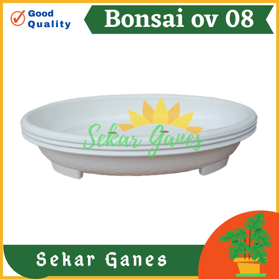 ORI BJP BONSAI OVAL OV 08 Putih Pot Bunga Plastik Bonsai Budi Jaya Motif Batu Alam Ceper Pendek Pot Bonsai Plastik Keramik Semen Bonsai Mame Kelapa Besar Mini