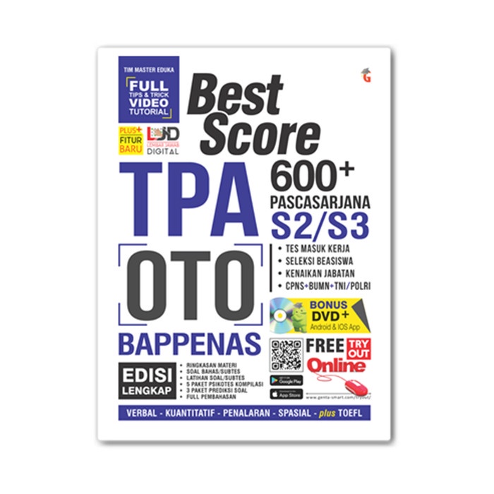 

✨COD✨ Buku TPA BAPPENAS S2 : BEST SCORE TPA OTO BAPPENAS PASCA SARJANA S2 S3