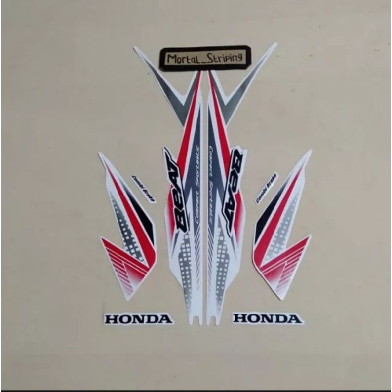 STIKER STRIPING LIS BODY MOTOR BEAT FI NEW 2020 CBS WARNA PUTIH MERAH STANDAR
