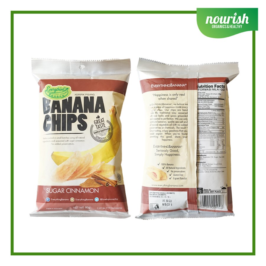 Everything Banana Chips Sugar Cinnamon 80gr