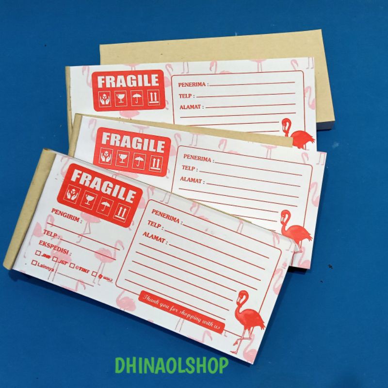 

label pengiriman barang / label pengiriman olshop motif flaminggo