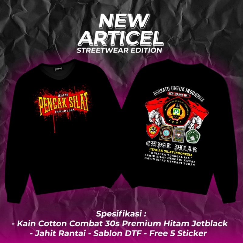 SWEATHER IKATAN PENCAK SILAT | SWEATHER PSHT | SABLON DRV | SABLON DEPAN BELAKANG | GRATIS STIKER PS
