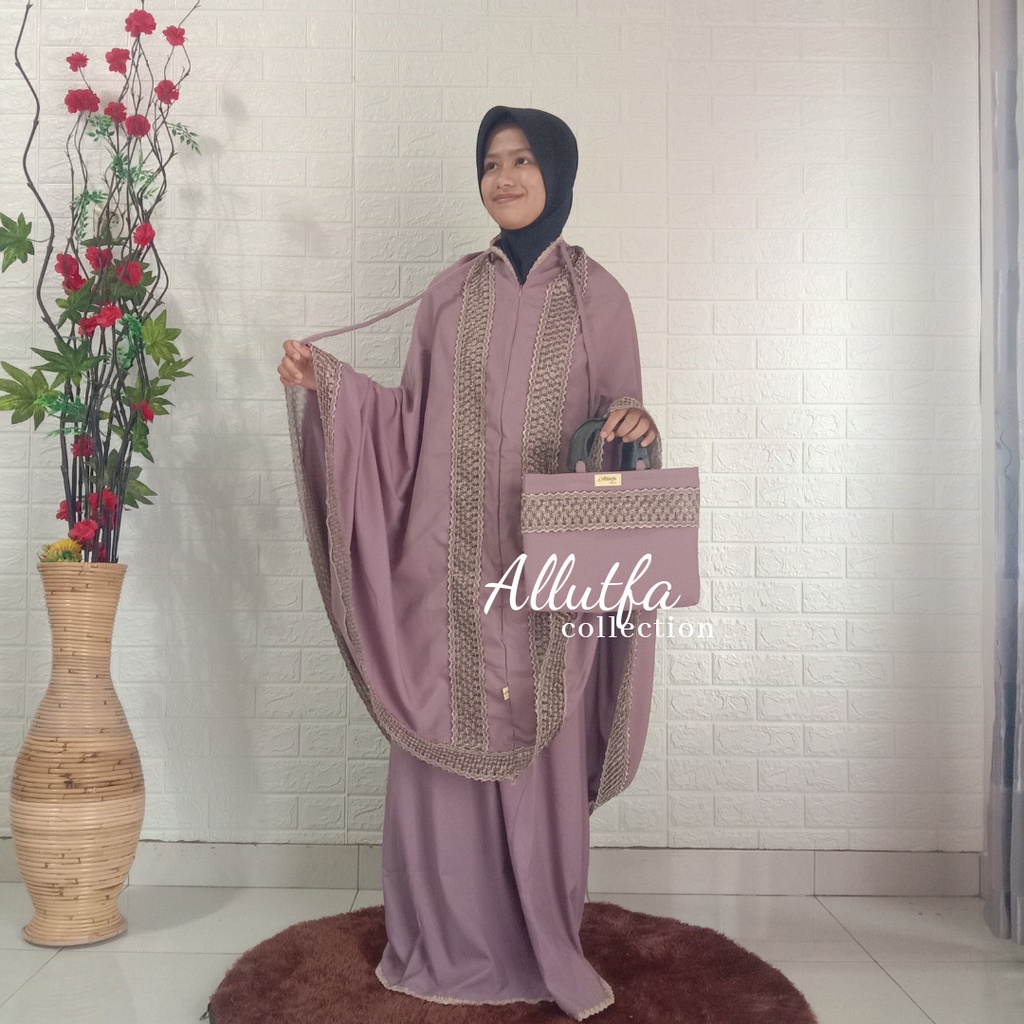 mukena dewasa 2in1 shireen katun bintang hitam series