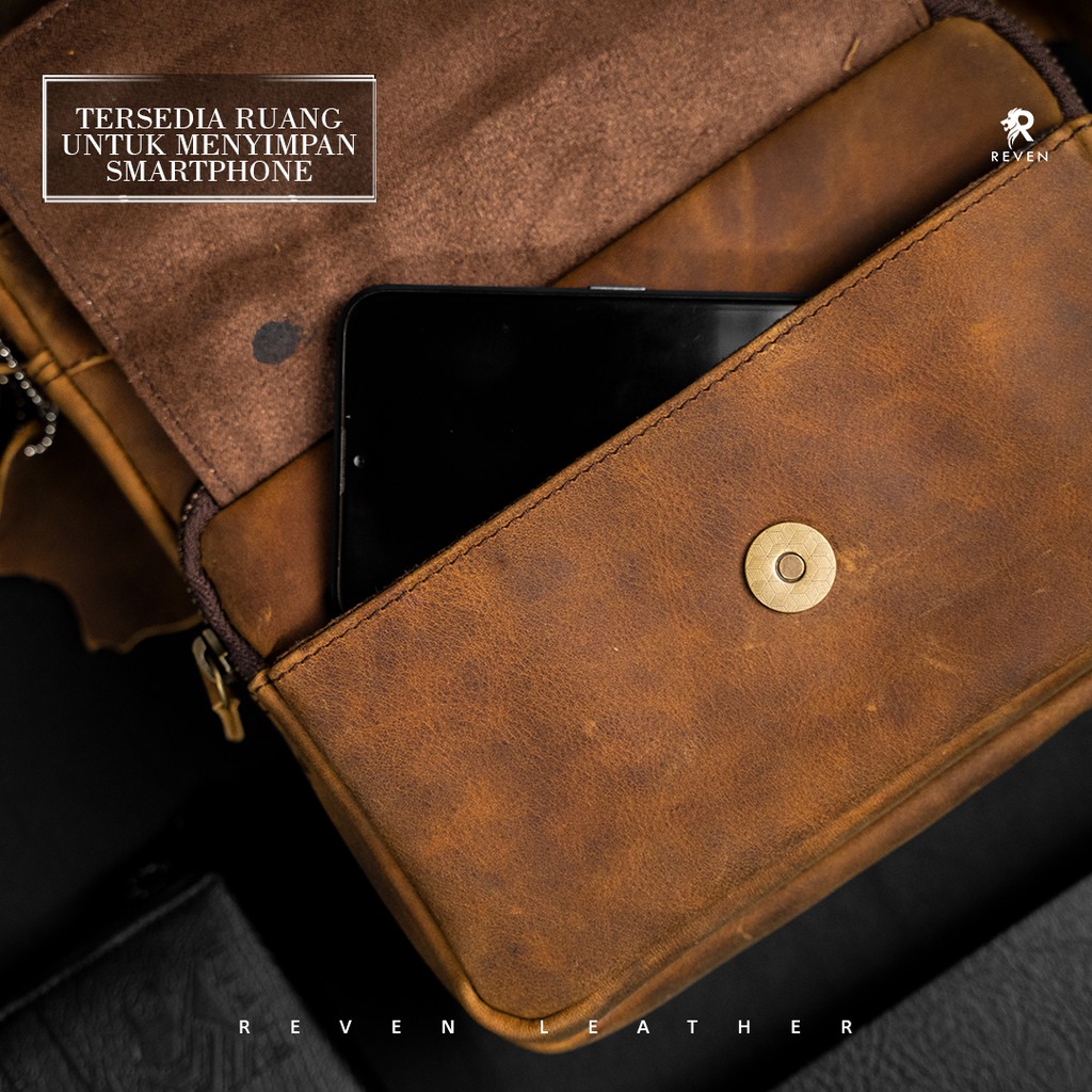 REVEN LEATHER - Tas Selempang Pria Kulit Asli Rover Bag