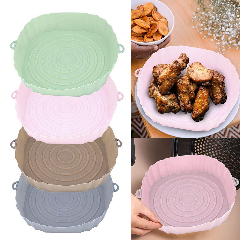 Nickolas1 Air Fryer Tray Silicone 20cm Pot Reusable Fried Chicken Basket Mat Aksesoris Baking Alas Panci Oven