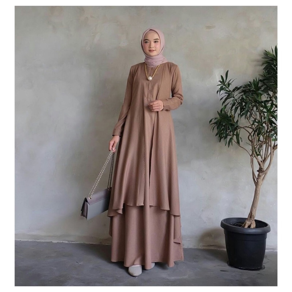 GAMIS ALUNA  MAXY /Dress Muslim bahan moscrepe