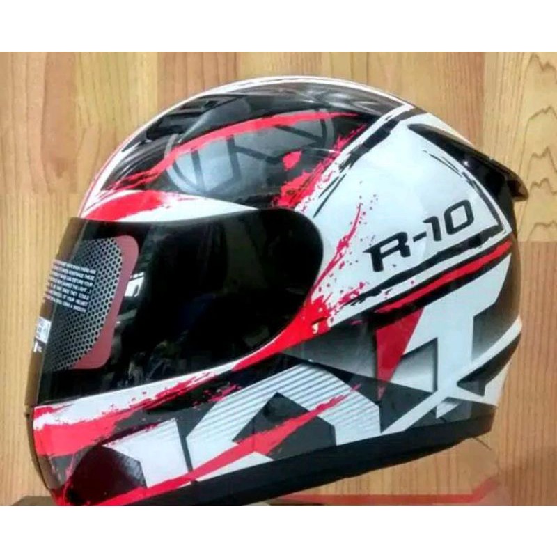 HELM KYT R10 PAKET GANTENG SERI 3 BLAK/RED ORIGINAL-Seri 2 white red