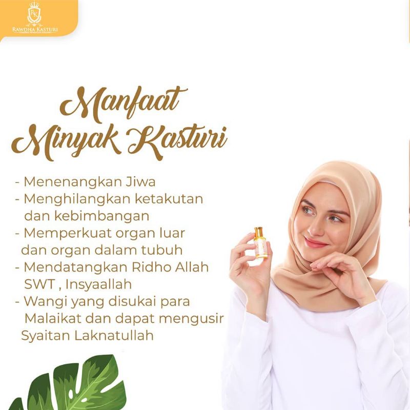 Minyak kasturi Kijang Asli parfum kasturi murni non alkohol Rawdha kasturi original 12 ml