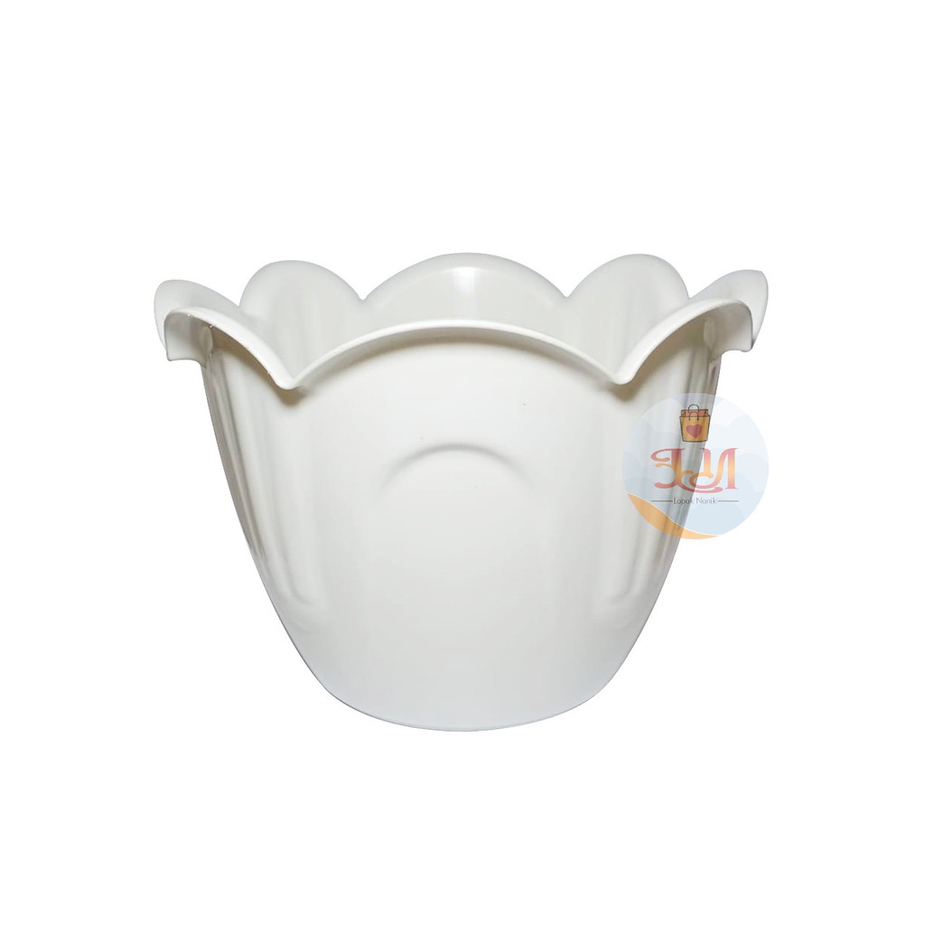 Pot Bunga Rosa Putih Ukuran 25 cm TAKUMA / Pot Bunga Putih / Pot Rosa TAKUMA 25