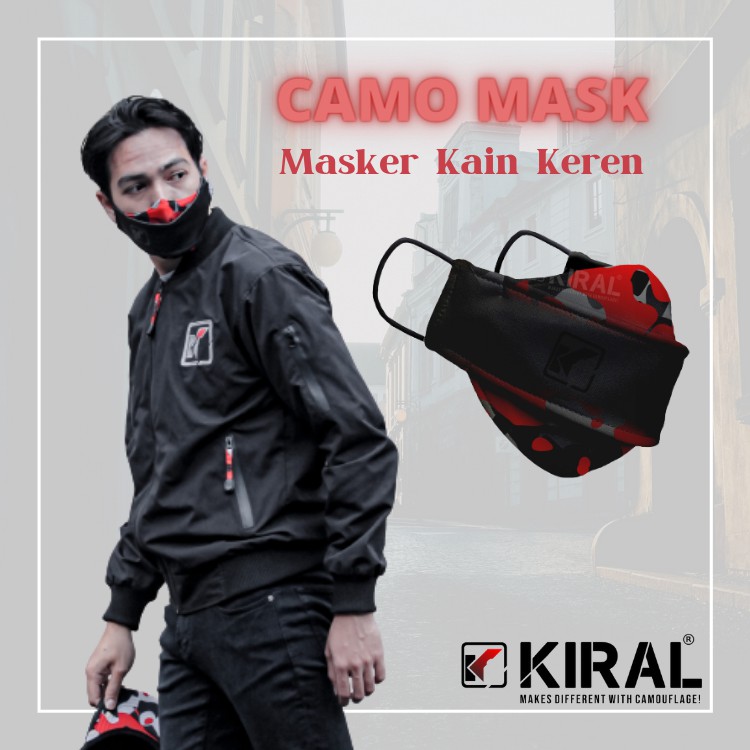 Masker Kain Pria Motif Army 2 Ply Keren by Camomask Camo Mask Kiral Original