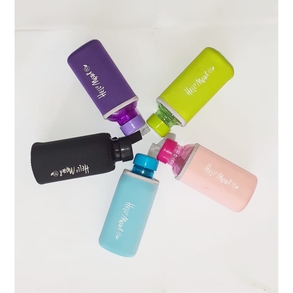 Botol Minum Generation 2 Hello Master Dengan Pouch Busa full collor