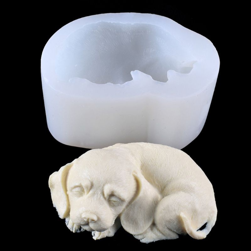 SIY  3D Dog Silicone Candle Molds Cute Puppy Soap Molds Chocolate Cake Baking Moulds