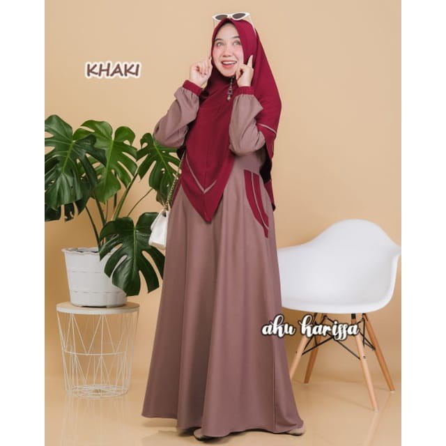 baju gamis wanita dress muslim terbaru GAMIS SET SYARI ADELA AKU KARISSA BAJU GAMIS TERBARU PROMO ba