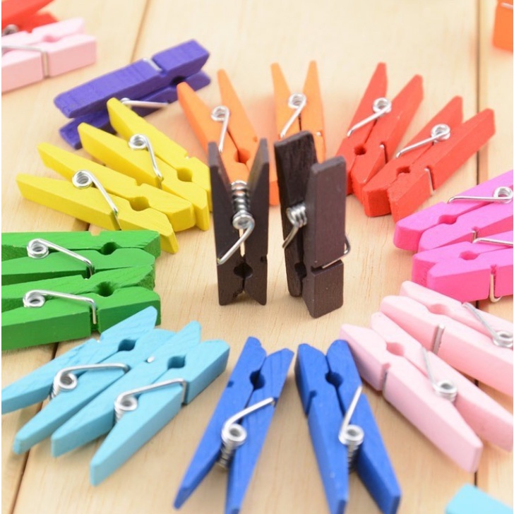 

WOODEN CLIP ISI 10 PCS/FER/ Hijang Penjepit Foto Kertas Polaroid Klip Kayu 3.5 cm