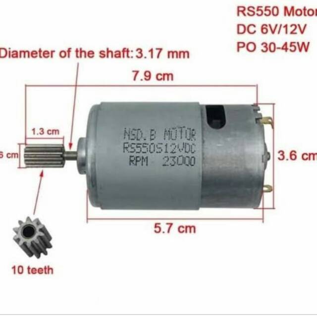 Dinamo Besar RS550 Mobil mainan aki