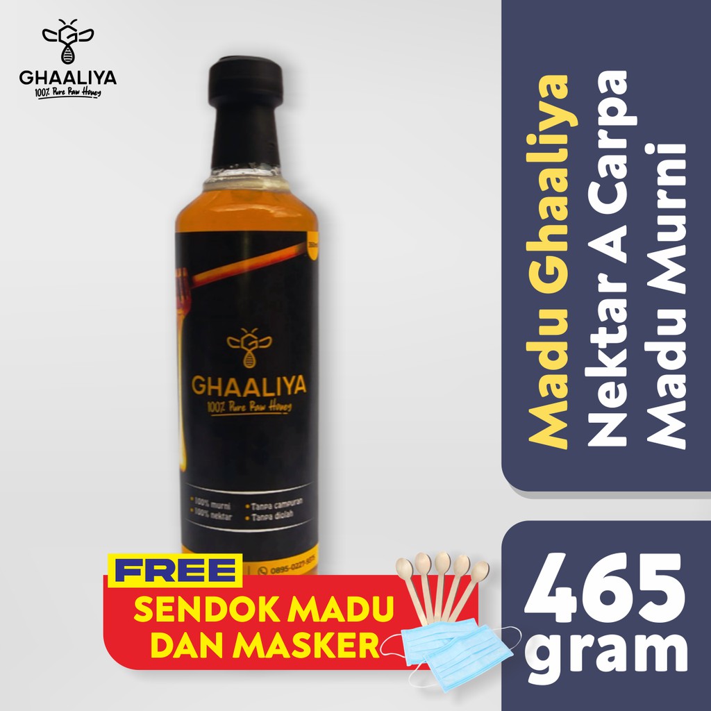 

Madu Murni Asli Nektar Bunga Akasia Carpa 350ml/465gram - Madu Ghaliyaa