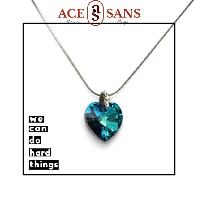 Irish Bermuda Blue by AR Hestia | Crystal from Swarovski | Liontin | Kalung | Original I Fashion