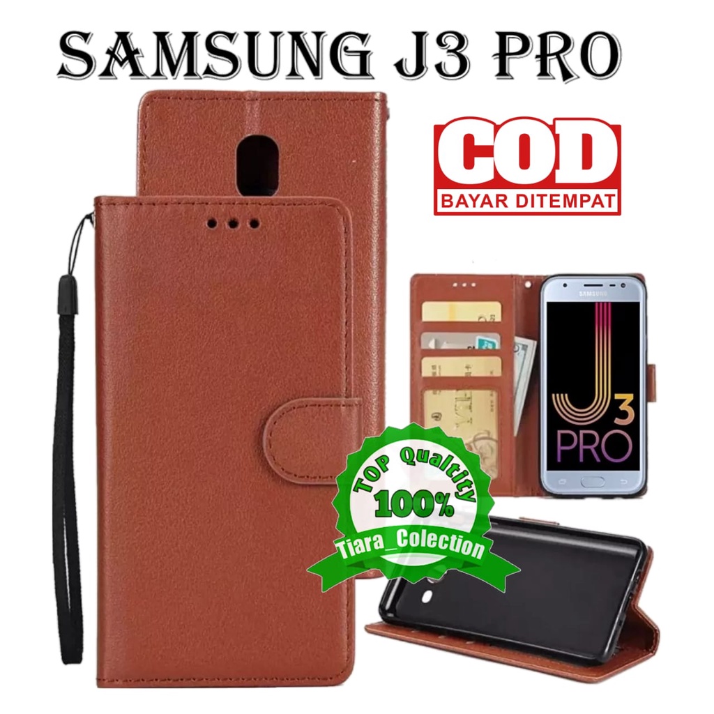 CASE FLIP SAMSUNG GALAXY J3 PRO CASING HP / COVER HP UNTUK SAMSUNG GALAXY J3 PRO LETAHER FLIP CASE D