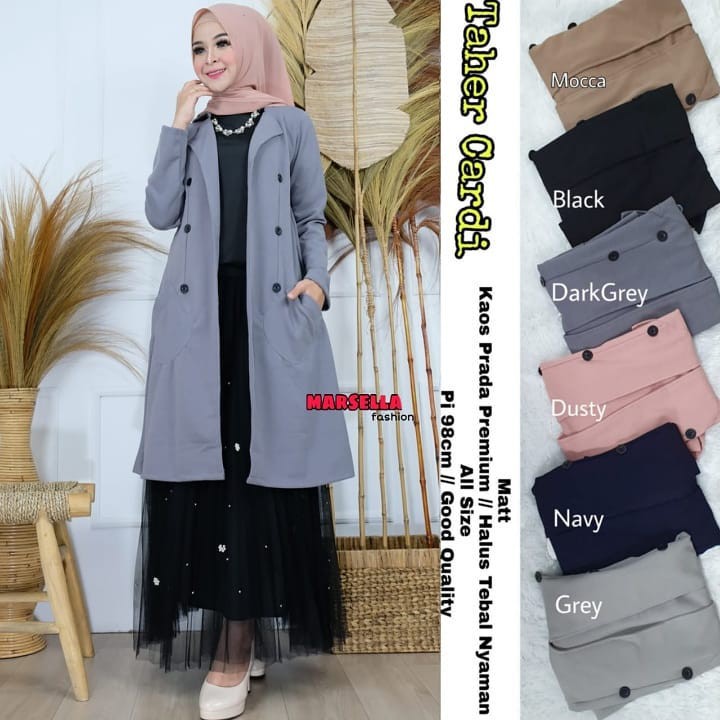 Cardigan Panjang Premium baju Ori Solo Taher Cardi by Marsella Hijab-1