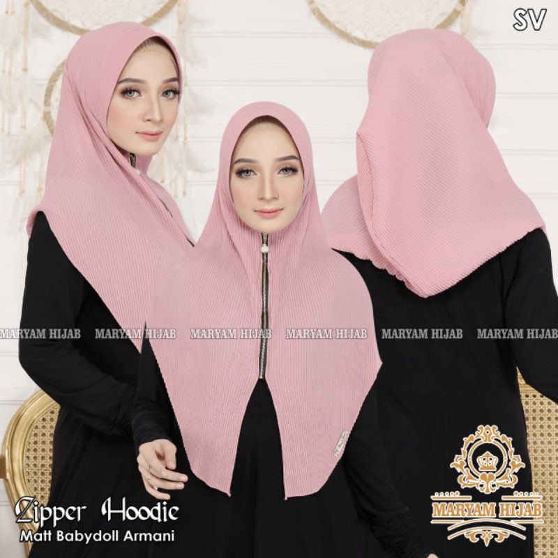 ZIPPER HOODIE MH / BERGO ZIPPER / HOODIE BERGO PLISKET / JILBAB PLISKET INSTAN / INSTAN PLISKET / KERUDUNG PLISKET