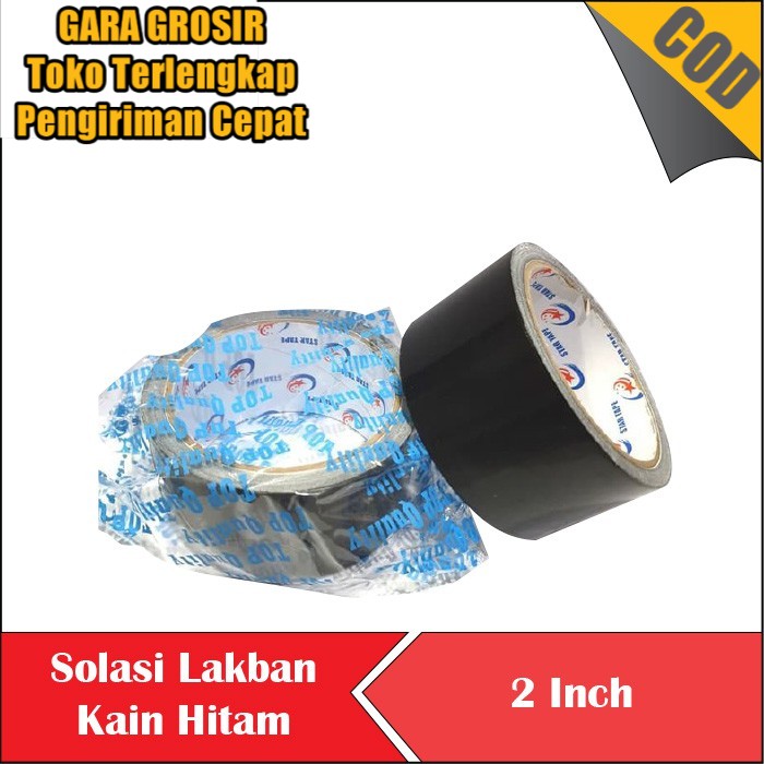 

Solasi Lakban kain hitam merk STAR 2 per roll