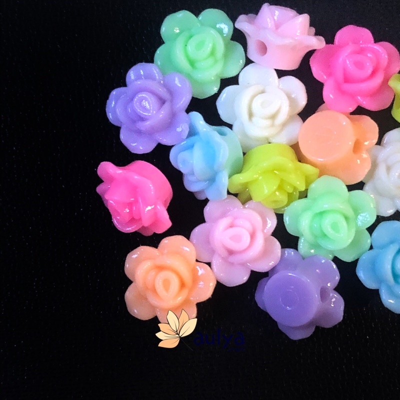 MANIK BUNGA MAWAR MOTE ROSE SEMBUR BAHAN DIY KONEKTOR MASKER