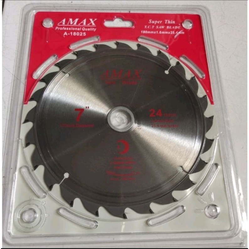 AMAX mata circle 7x24T super thin / mata potong kayu 7x24T AMAX (SALE )./ Saw Blade 7x24T SUPER THIN (SALE)