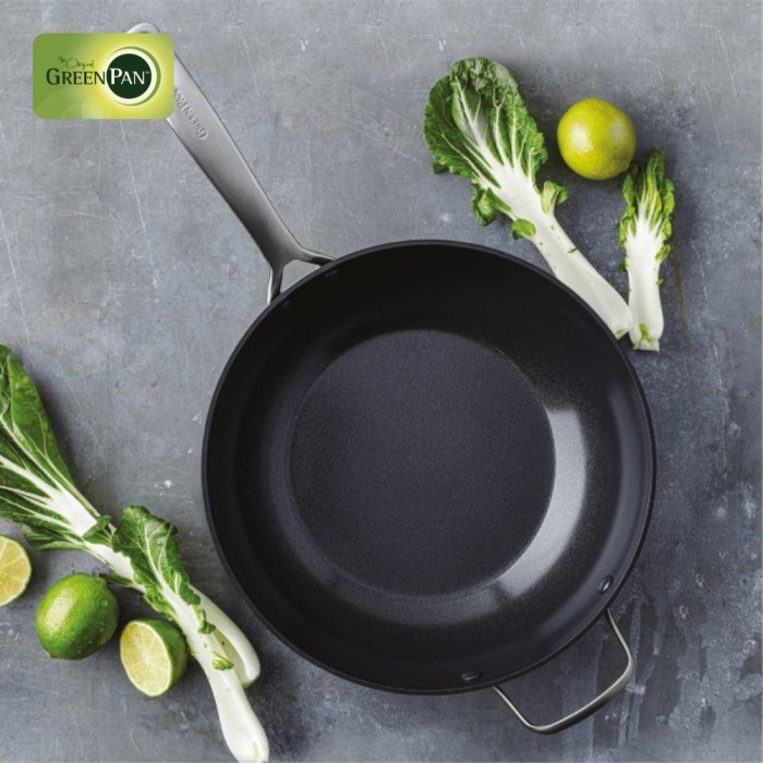 {syanestore} Copenhagen Black Open Wok GreenPan 30cm x 83mm Diskon