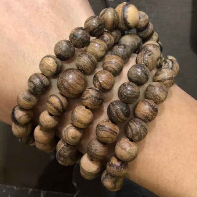 📿️Tasbih Gelang 108 Butir Kayu Gaharu Zebra Kalimantan super 8mm bersertifikat