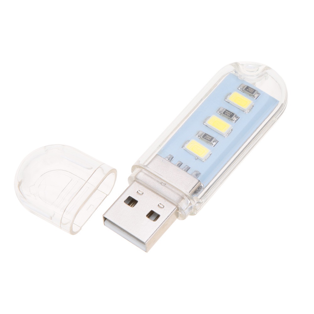 Z053 | Lampu 3 8 LED Light Mini USB Laptop / Lampu Darurat Powerbank Emergency