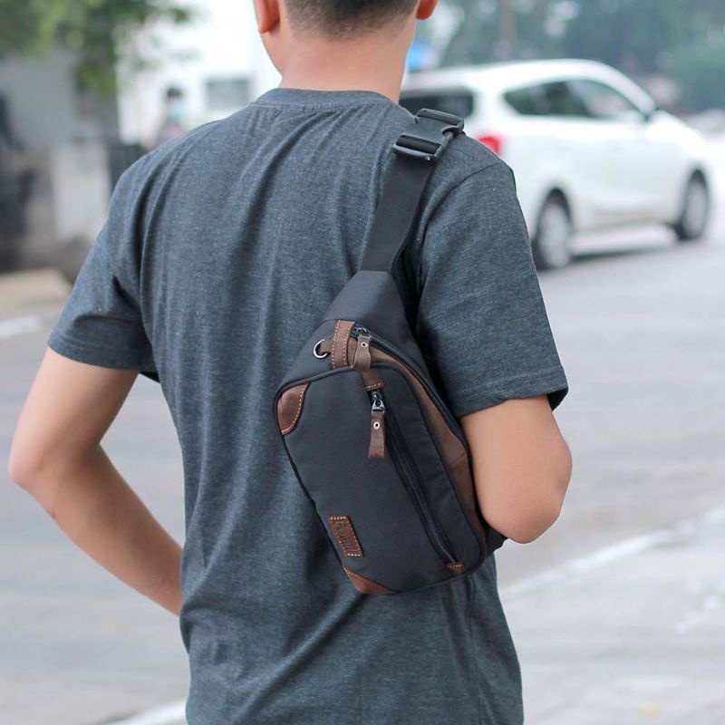 Tas Selempang Pria Waistbag Kulit Sapi Slempang Original