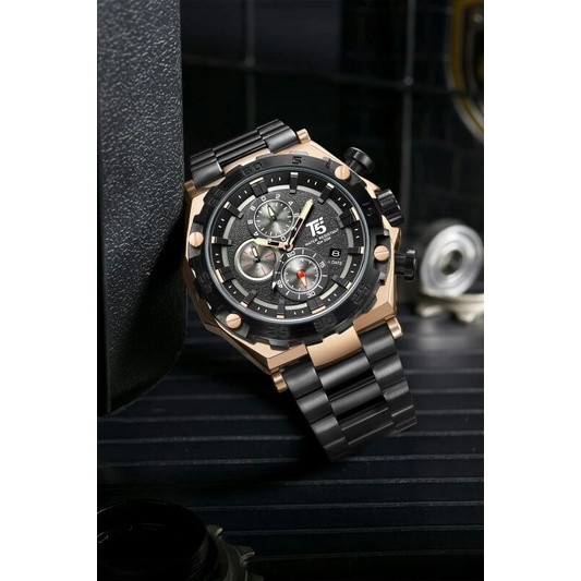 Jam Tangan Pria T5 H3847 T5 H 3847 original garansi rantai Chronograph