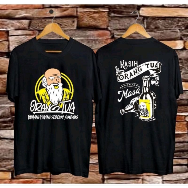 Kaos Pria Distro Motif Orang Tua Baju Oblong Cowok Lengan Pendek Dewasa Keren