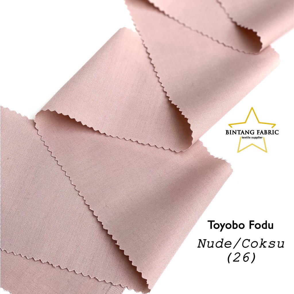 Bahan Kain Katun TOYOBO FODU 1 meter-Coksu/Nude
