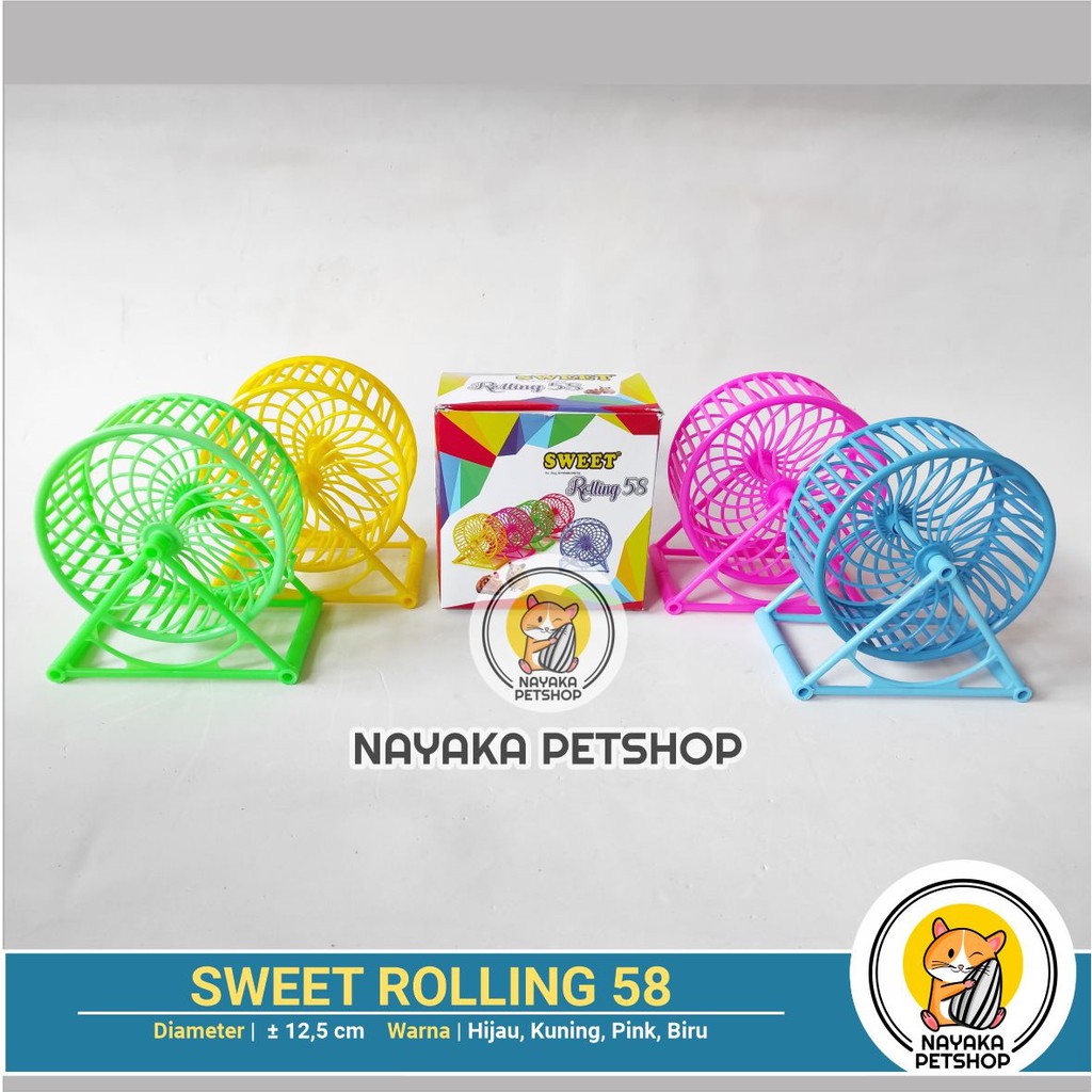 Sweet Rolling 58 Kincir Hamster Jogging Wheel Running Roda Putar