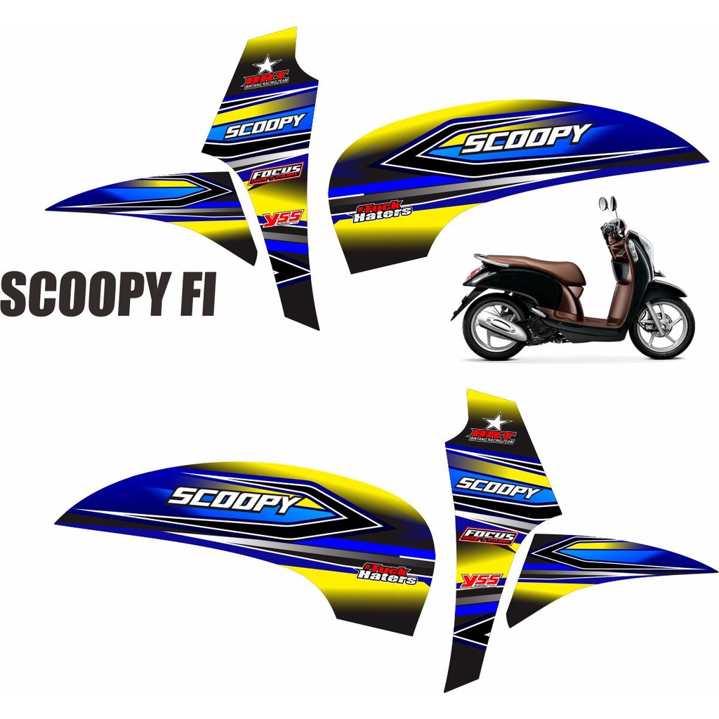 MOTIF LIS STIKER STICKER MOTOR HONDA SCOOPY FI POLET STRIPING MOTOR SCOOPY FI 2014 - 2015 MOTIF HOND