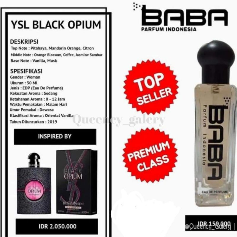 Baba Parfum / YSL BLACK OPIUM / Parfum Original