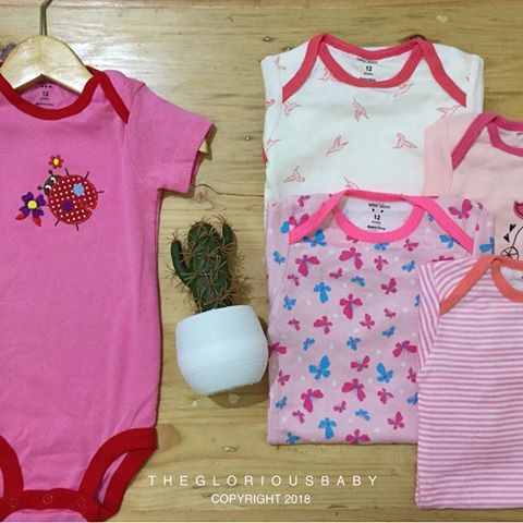 Jumper Car't Bayi Cewe Cowo 5in1 - Bodysuit Lengan Pendek Boy Girl - Bluefly Love Best Seller