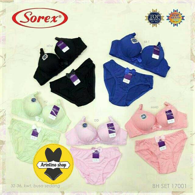 (1set) Bh Bra Set Sorex 17001 Renda (CUP A) | Bra Satu Set Busa Kawat |