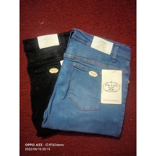 celana panjang jeans pensil cewek prada~motif bordir