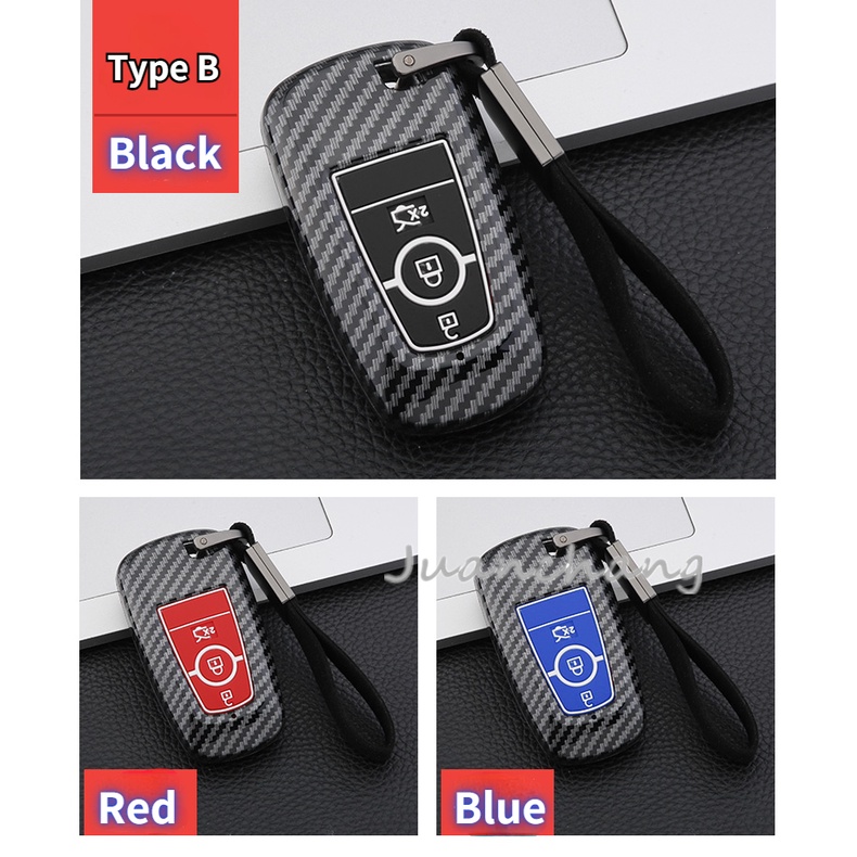Case Kunci Mobil Bahan ABS Carbon fiber Glossy Untuk Ford Fusion Mondeo Mustang Edge Expedition EXplorer F-150 F-250 F-350 2018-2022