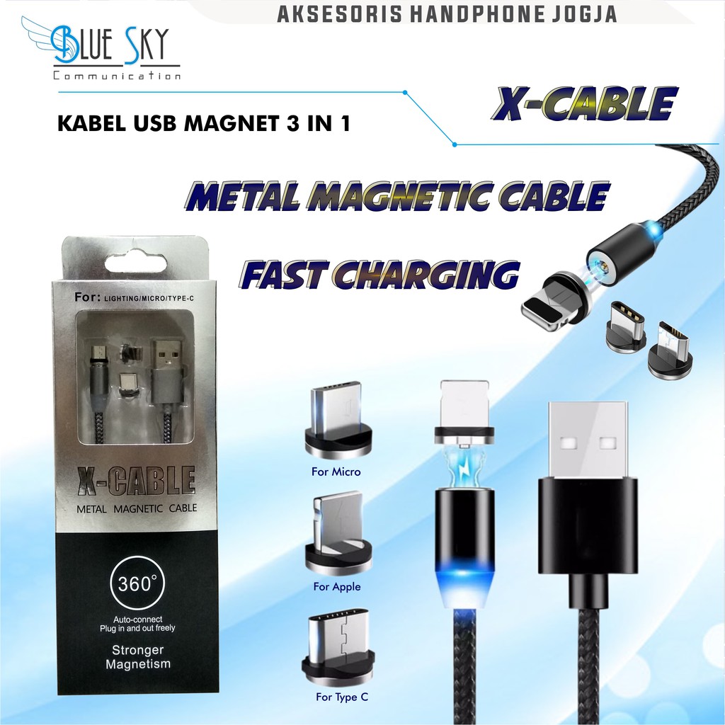 KABEL USB MAGNET 3 IN 1 FAST CHARGING