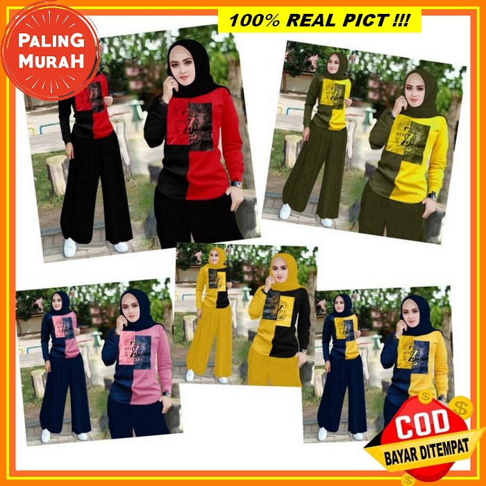 Baju Setelan Wanita Setelan Baju Celana Wanita Import Jumbo One Set Pakaian Model Korea Terbaru Baju