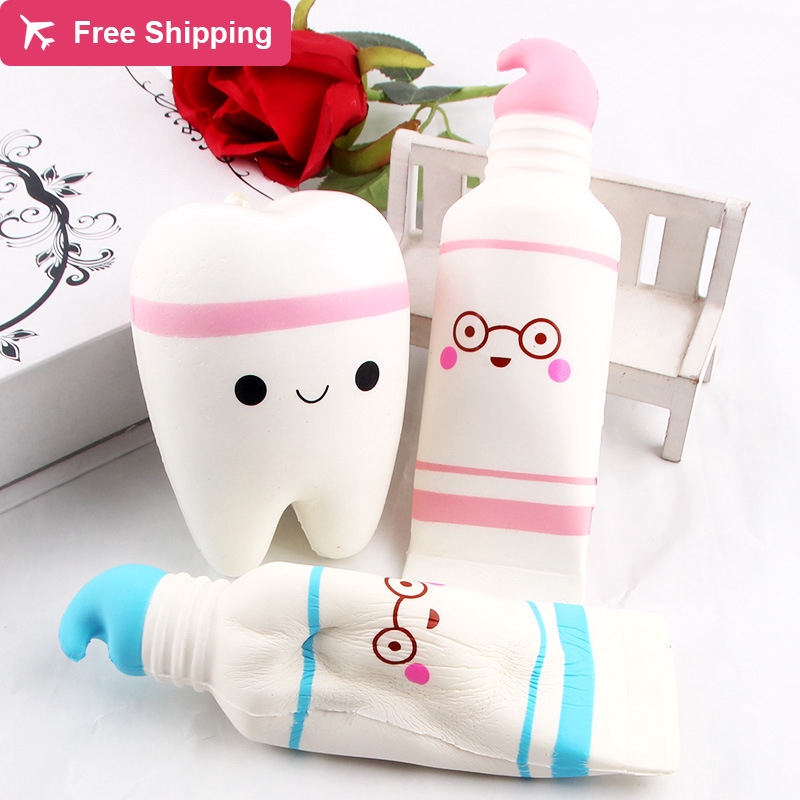 Squishy Unicorn/ Buah/ Roti Squishy Simulation Pu Toothpaste Essence Packing COD