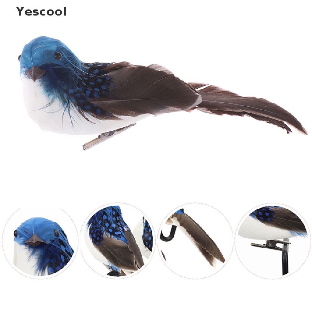 Yescool Burung Merpati Imitasi Mini Bahan Busa + Bulu Untuk Dekorasi Pernikahan / Taman