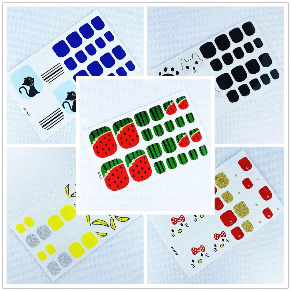 Stiker Kuku Kaki | Toe Nail Sticker | Foot Nail Sticker 22PCS High End Motif 3D kode ZLJ